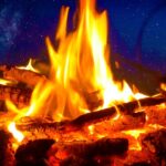 Campfire & River Night Ambience 10 Hours | Nature White Noise for Sleep, Studying or Relaxation