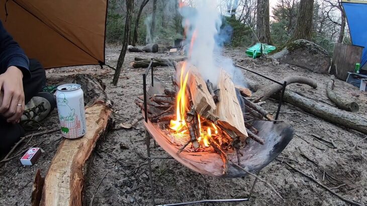 【焚き火】湿った薪でもマッチ一本で着火