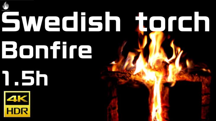 【焚き火動画】睡眠用　6th 焚き火初心者 @スウェーデントーチ（2nd）　 bonfire 1.5h 4k