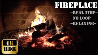 Bonfire in the fireplace.焚き火. 暖炉. 睡眠.ASMR.4K HDR.Real time.No loop.1/f.Healing. Concentration.焚火.癒し.