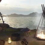 Camp of the Unknown Mercenary | Bonfire | sound of waves